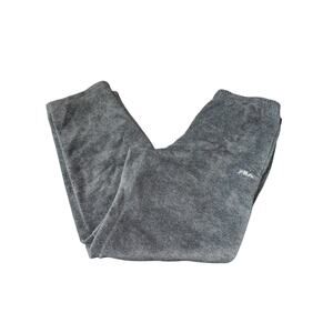 FILA Velour Style Fleece Sweatpants Gray Mens M Straight Leg Lounge Athleisure